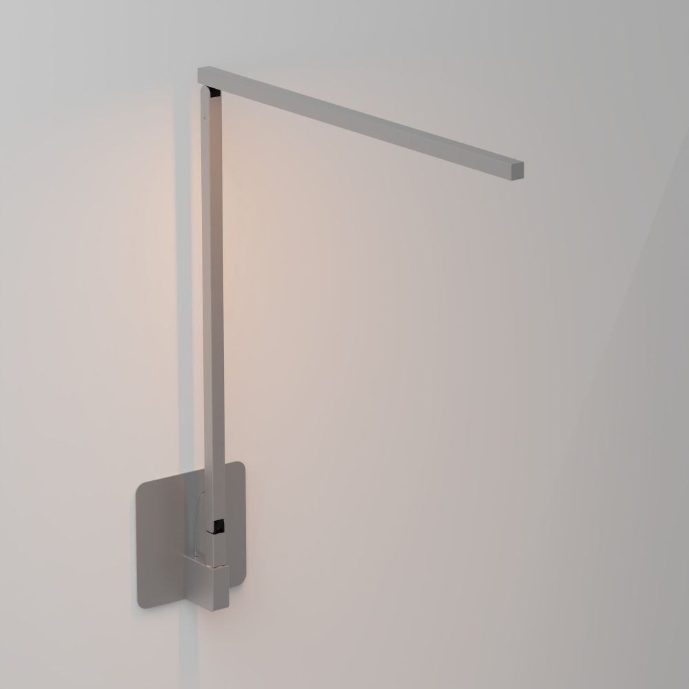 Koncept Lighting ZBD1000-W-SIL-HWS Z-Bar Solo LED Desk Lamp Gen 4 with hardwire wall mount (Warm Light; Silver)